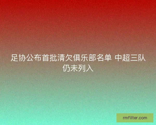 足协公布首批清欠俱乐部名单 中超三队仍未列入