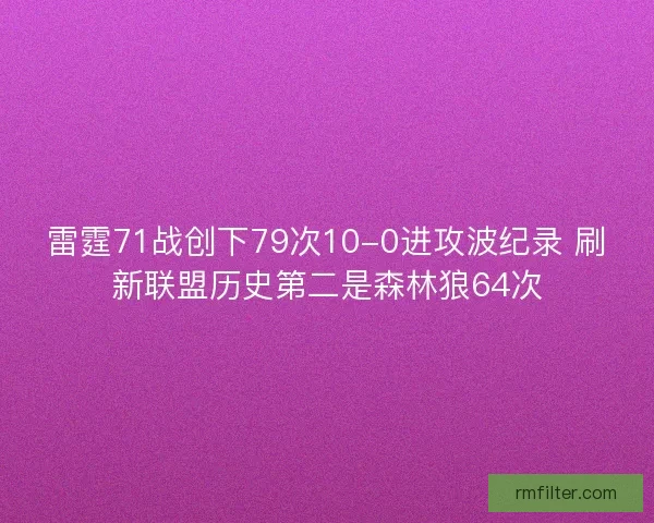 雷霆71战创下79次10-0进攻波纪录 刷新联盟历史第二是森林狼64次