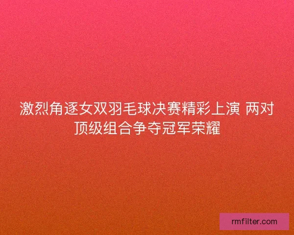 激烈角逐女双羽毛球决赛精彩上演 两对顶级组合争夺冠军荣耀