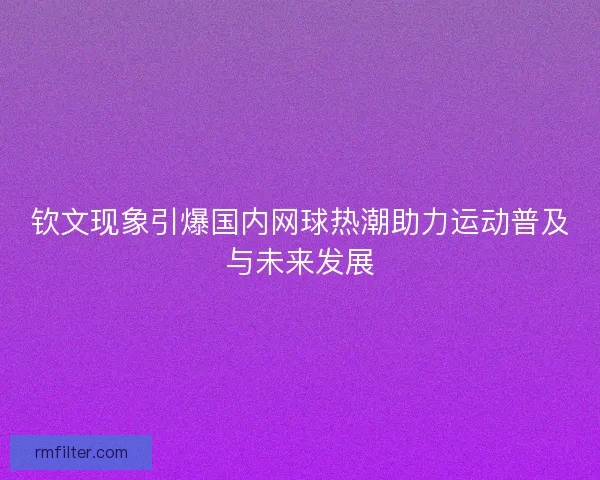 钦文现象引爆国内网球热潮助力运动普及与未来发展