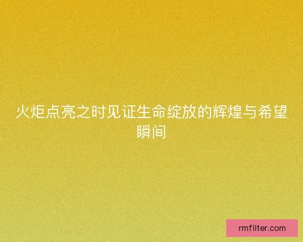火炬点亮之时见证生命绽放的辉煌与希望瞬间