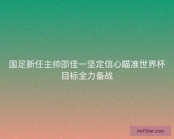 国足新任主帅邵佳一坚定信心瞄准世界杯目标全力备战